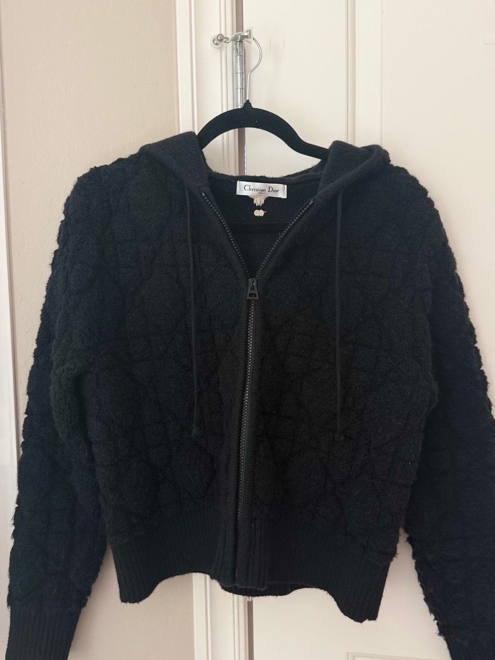 Dior Black Quilted Hooded Bomber Jacket